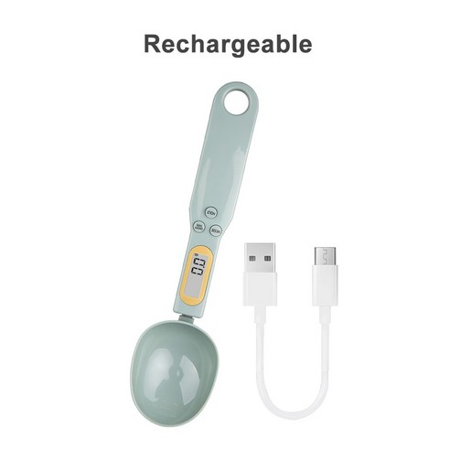 [ZL] 500g 디지털 측정 숟가락 LCD 디스플레이 주방 전자 음식 밀가루 규모 도구 0.1g/0.01oz 우유 커피 차에 대 한 정확한, 러시아, LightGreen(USB)