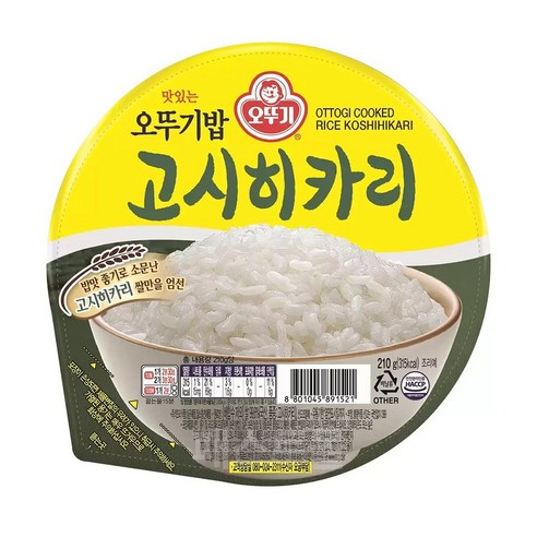 맛있는 오뚜기밥 고시히카리, 210g, 36개