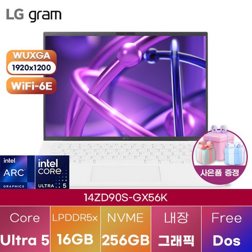 LG 그램14 14ZD90S-GX56K WIN11 신제품 대학생 인강용 업무용 사무용 포토샵 영상편집 고성능 가성비 노트북, Free DOS, 16GB, 256GB, 에센스 화이트