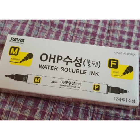 자바펜 OHP 수성사인펜 MF, 초록, 24개