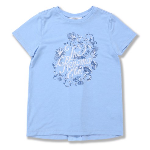 레노마키즈 레노마키즈 여아 플라워프린트롤업블루롱티셔츠_R1824T175