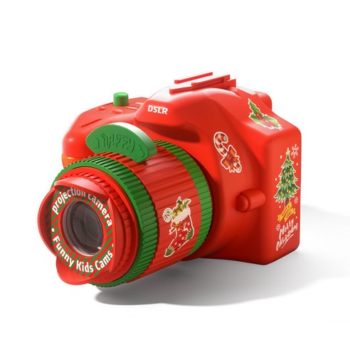 보나보 크리스마스미니빔 프로젝터 산타 카메라 파티용품 포토존 배경꾸미기 감상 분위기 홈 파티빔 촬영소품, 빨간색, 카메라모양