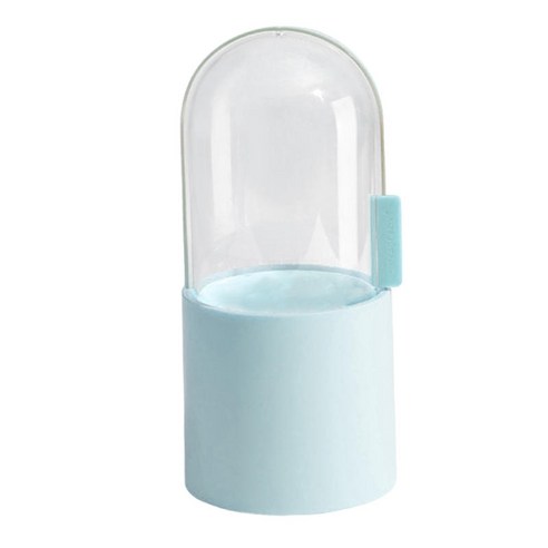 드레서 조리대용 뚜껑이 있는 투명 메이크업 브러쉬 홀더, 플라스틱, 파란색