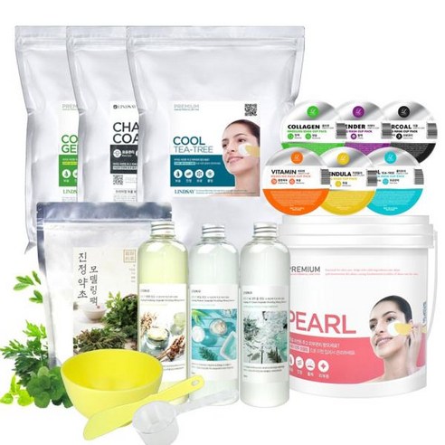 린제이 팩도구 + 프리미엄 모델링 팩 쿨 티트리 1kg – 01. 팩도구+지퍼백★, (모공 피지)차콜 1kg 올리브영모델링팩