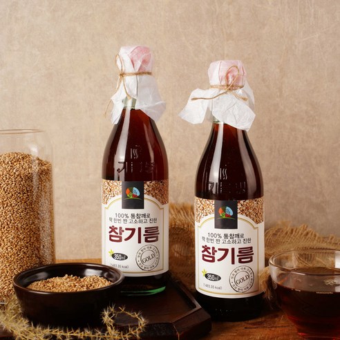 농가살리기 고소한 100% 통깨 참기름 350ml 1병, 1개