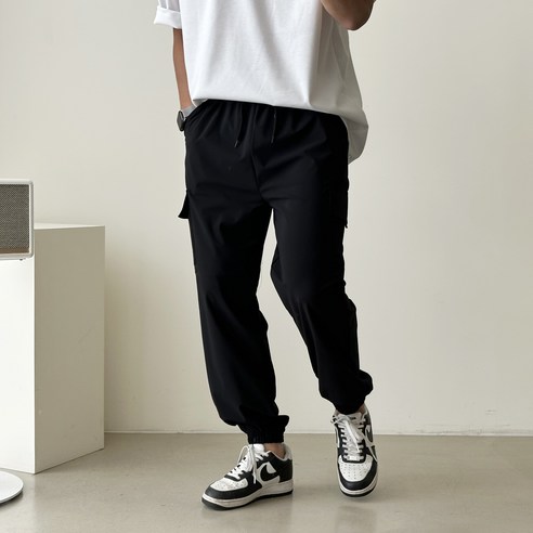 빠델 남자 빅사이즈 여름 아이스 카고밴딩 조거팬츠