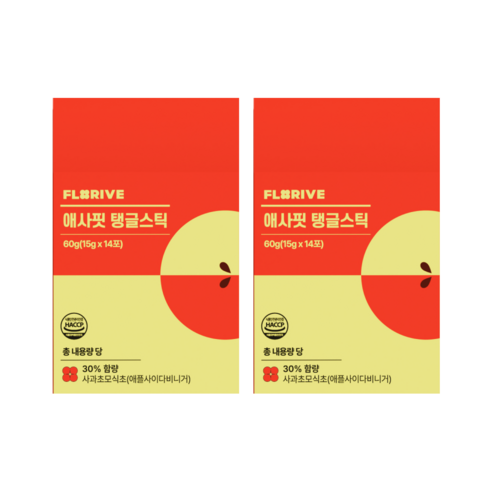 플로리브 애사핏 탱글스틱 애사비 젤리 애플사이다비니거 사과초모식초, 14회분, 2박스