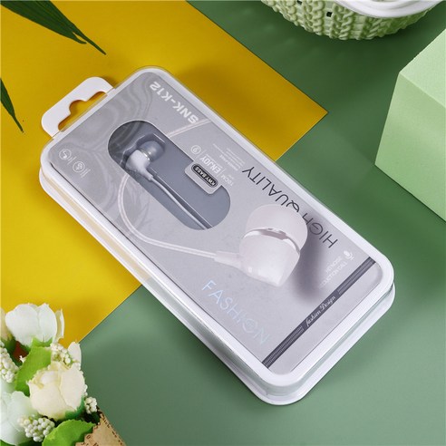 DFMEI 이어폰 케이스 안드로이드 IOS 일반 맥 음성통화, 하얀색