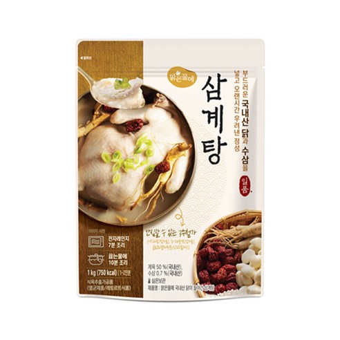 맑은물에 국내산 닭이 들어간 삼계탕 1kg, 1개