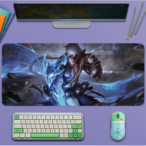 클라우드 마우스패드 장패드 롤 리그오브레전드 LOL 게이밍, 1개, 리신-폭풍용
