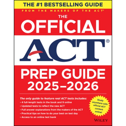 (영문도서) The Official ACT Prep Guide 2025-2026: Book + Online Course Paperback, Wiley, English, 9781394335886