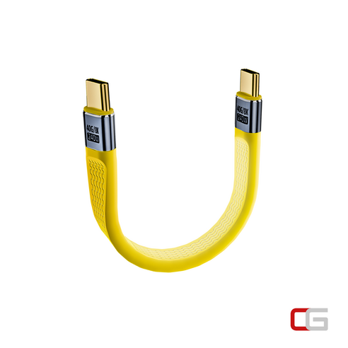 USB 4.0 C타입 외장하드 케이블 13CM 미니 SSD 인클로저 케이블 240W 고속충전 8K 미러링, 1개, 옐로우