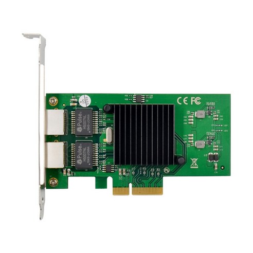 Retemporel 용 듀얼 RJ45 Lan 네트워크 카드 기가비트 이더넷 82576EB Win7 Win8 Win10 리눅스 VM웨어 ESXi 1000M PCI-E 서버, 1개, 녹색