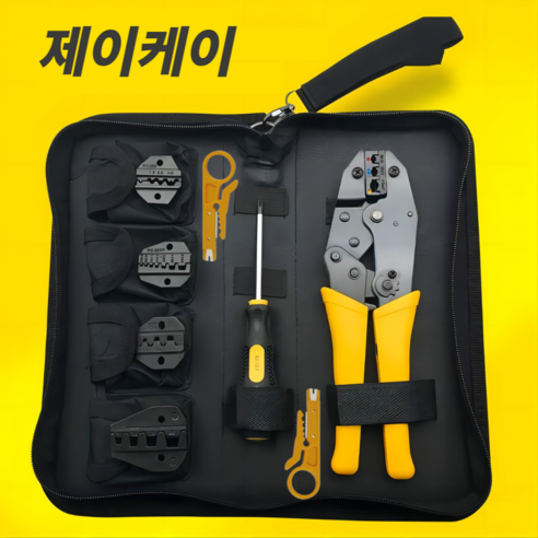 (제이케이) 터미널압착기 5종세트 PG 신주 납작 펜홀 슬리브 압착단자 커넥터 전문용 배선 전선 연결, 1개