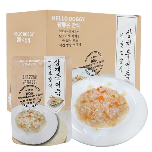 [참좋은간식] (10P 한박스상품) 삼계 북어죽-80g, 삼계+북어 혼합맛, 80g, 10개