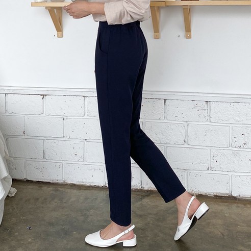 완전 편안한 스판 밴딩 슬림핏 팬츠