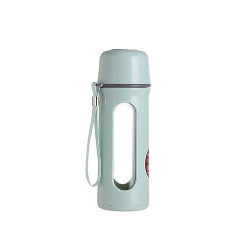 상큼한 투명 유리수컵 가정용 남녀 학생 내열 유리컵 아이디어, A-029북유럽그린_300ml