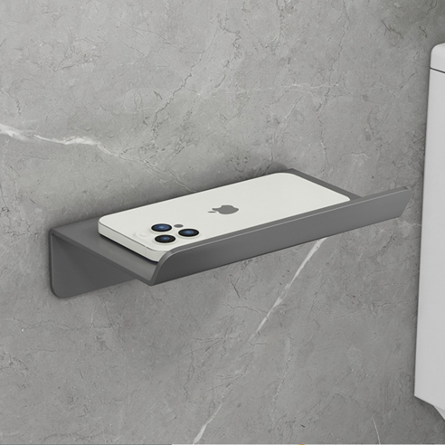 매일슬 드라이기 거치대 무타공 부착식 홀더 휴대폰 선반, D타입 그레이