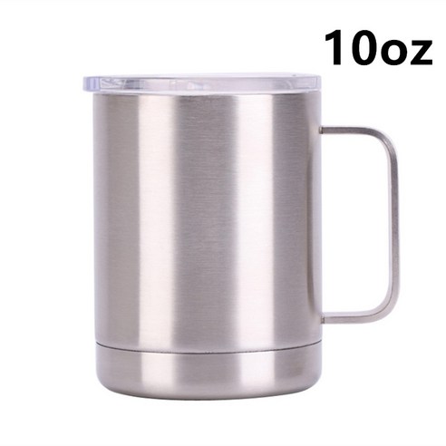 KORELAN 30oz 자동차 컵 일용품 보온 커피 컵 304 스테인리스강 냉동 맥주 컵, 10oz 손잡이가 달린 바깥쪽 바닥, 원색 일반 포장