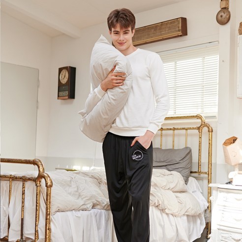 시글락 남성용 파자마 피치기모 잠옷바지