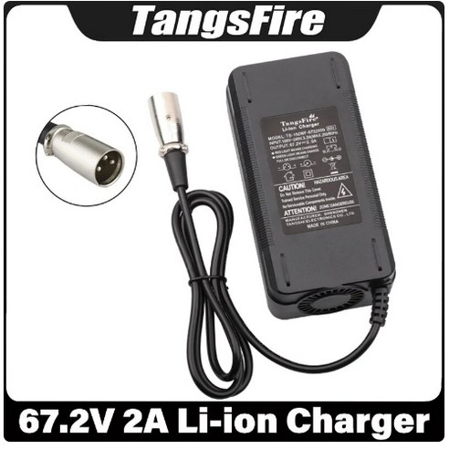 tangspower 67.2v 2a 리튬 배터리 충전기 전자 자전거 16s 60v 리튬 이온 배터리 팩 수레 전기 자전거 충전기 팬 포함, 3핀 xlr, 에게