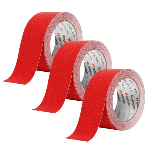 엠패러 미끄럼방지 테이프 빨강, 5cm x 5m, 3개