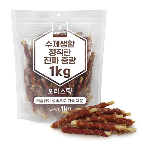 수제생활 정직한 진짜 중량 대용량 강아지간식, 1개, 1kg, 오리바슬라이스