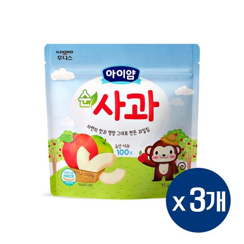 아이얌 순사과 동결건조 과일칩, 15g, 3개