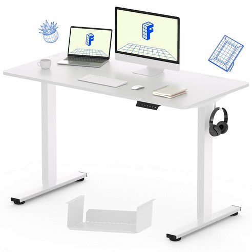 FlexiSpot 전동 모션데스크 EF1H 높낮이조절책상 높이735~1180mm A/S 5년 올바른 자세 스탠딩 데스크 컴퓨터책상 학생책상, 1200화이트
