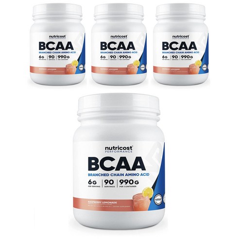 뉴트리코스트 BCAA 라즈베리 레모네이드 글루텐 프리, 4개, 990g