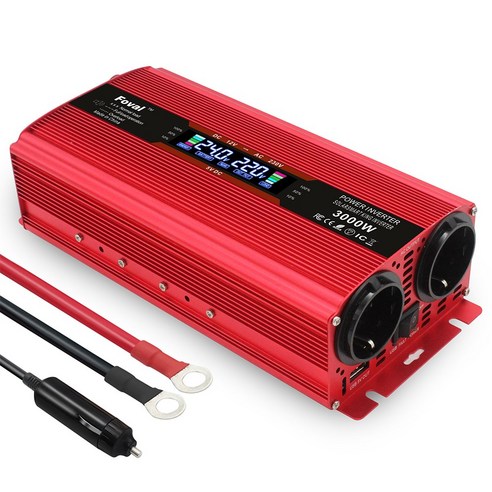 녹원 순수계단파 차량용 인버터 지속출력 1500W 최대출력 3000W, 레드24V, 1개