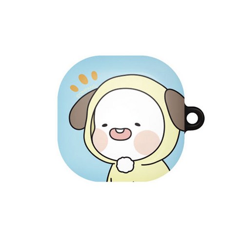 옴팡이 몽글 갤럭시 버즈라이브 / 버즈2 하드케이스 + 키링 랜덤발송, 댕댕팡