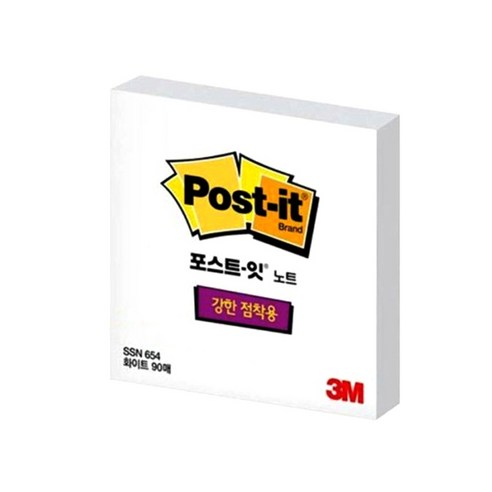 3M 포스트잇 슈퍼스티키 노트 654 화이트, 3장 
노트/메모지