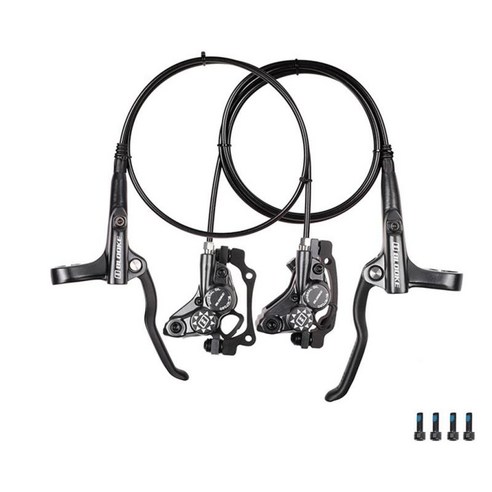 산악 자전거용 MTB 유압 디스크 브레이크 세트 - 알루미늄 합금 자전거 브레이크 레버 전면 800mm 후면 1400mm 자전거, {"색상":"티탄"}, {"수건소재":"알루미늄 합금"}