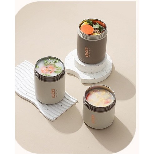 휴대용 조식 컵 죽 컵 밀봉 도시락, 흰색(304 내담), 4개, 600ml
