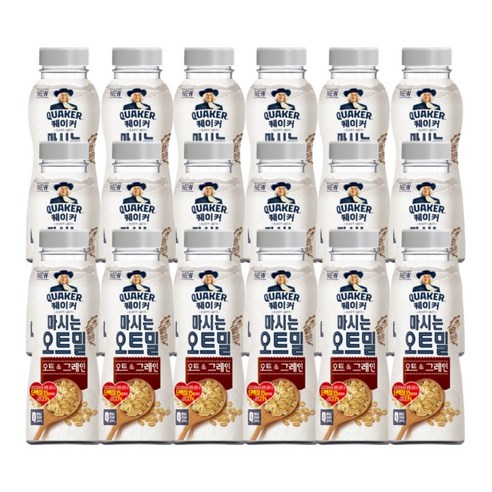 롯데제과 퀘이커 마시는오트밀 오트&그레인, 50g, 18개