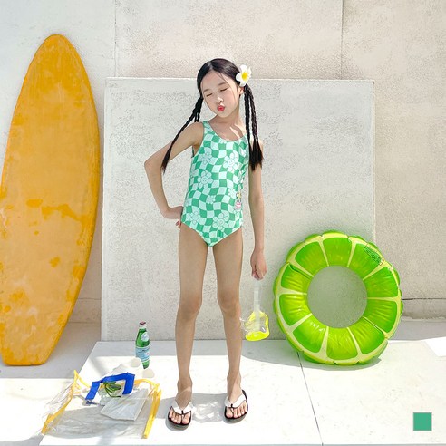 유잇 스마일 데이지 모노키니 bikini (2p) 여아용 키즈 주니어