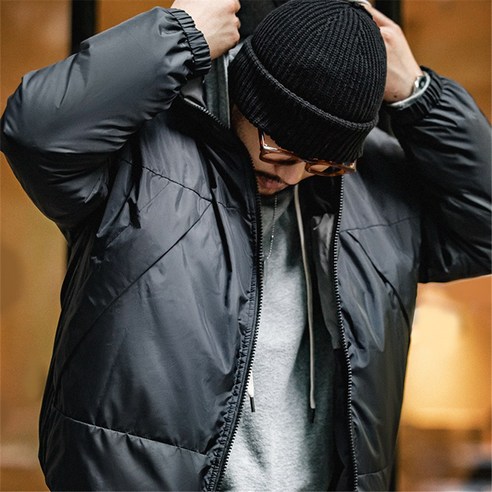 남성 코트 겨울 일본계 빈티지 화이트 오리털