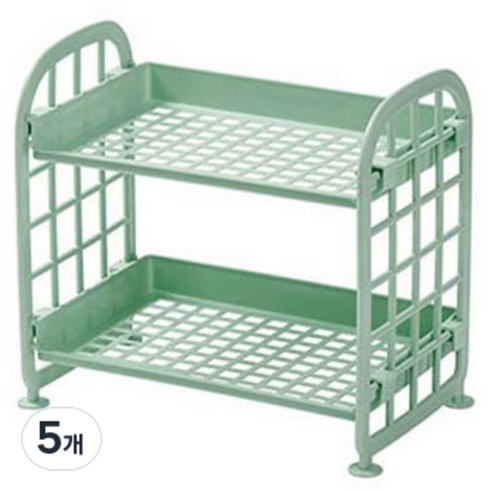알포유 데스크탑 2단 접이식 수납랙, 5개, 5번 그린