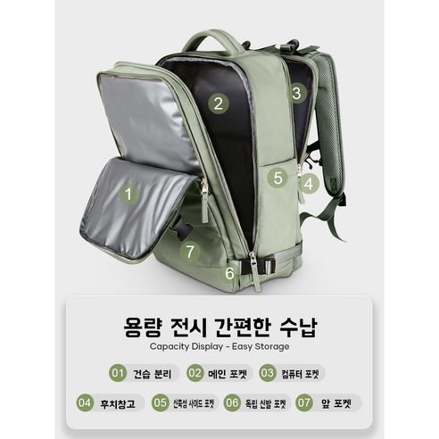 확장형 백팩으로 여행의 편의성과 스타일 UP!