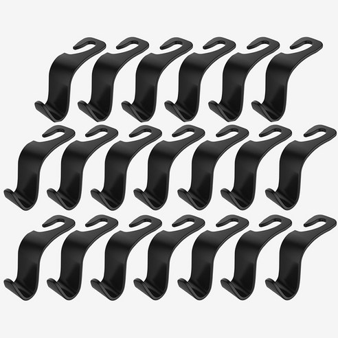 아이예스 차량용 헤드레스트 후크 걸이 마스크 가방 봉지 2P 10세트(총20개), 블랙