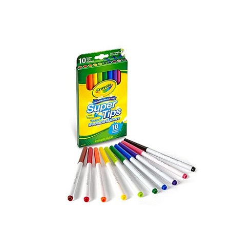 크레욜라 Crayola 마커 물로 지울 수 있는 마커펜 10색 Super Tips 정품 588610