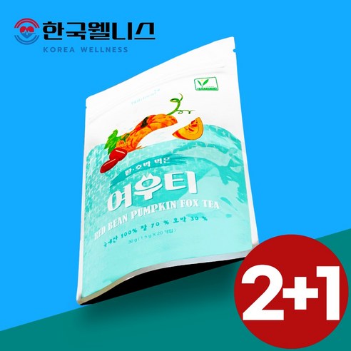 티트리트 티트리트 팥 호박 먹은 여우티 팥호박티 차 1.5g 20티백 X 3개(60티백), 20개입, 3개