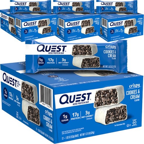 퀘스트뉴트리션 히어로 프로틴 바 크리스피 12개입, 4개, 624g
