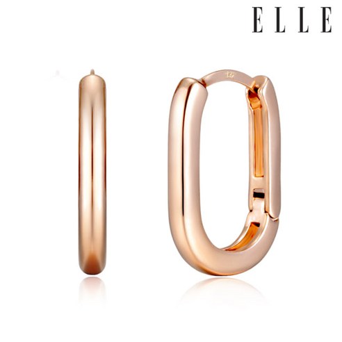 [엘르주얼리] 14K 슬림U 링 귀걸이 (gold pin) ELGPEE488