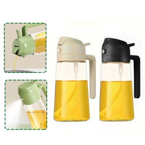 Oyoson 2way 흰색+검은색 일스프레이 유리 오일분무기 고급형, 4개, 470ml