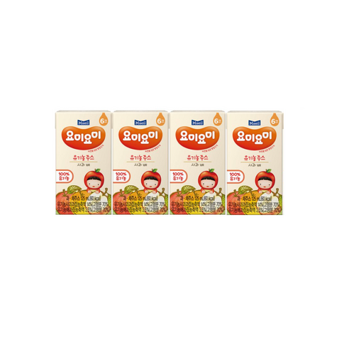 요미요미 유기농 주스 사과 배 125ml × 4개, 개당 용량 × 총 수량 섬네일