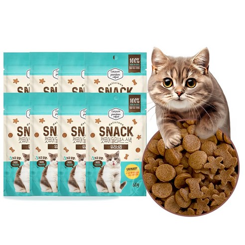 캣퓨어 고양이 딜리셔스 스낵 오랄 콤플렉스, 8개, 60g, 요로건강에 도움주는 - 유리너리