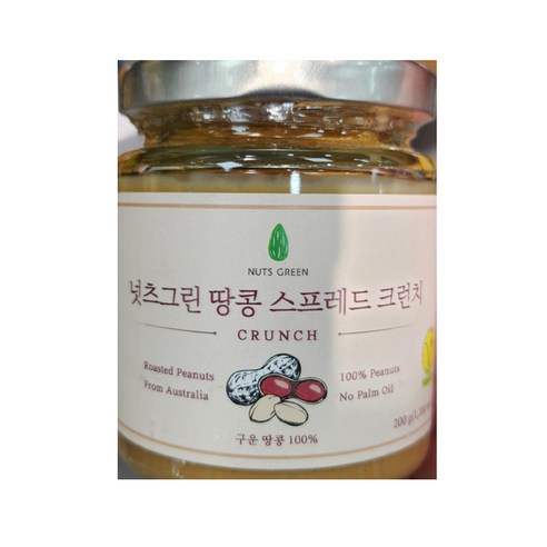 넛츠그린 땅콩스프레드 크런치 200g 땅콩잼, 1개