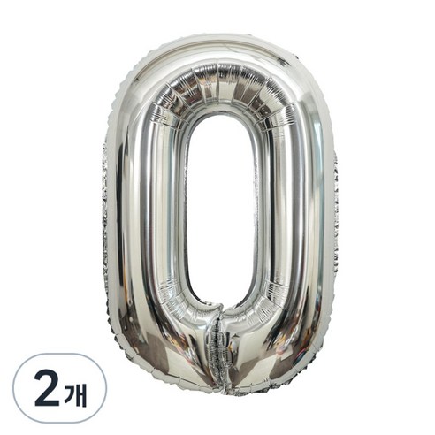 에스엠파티 2개입 100cm 대형 숫자풍선 0, 1개, 실버(2개입)